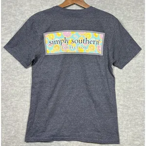 Simply Southern Women's T-shirt Tee Sz M Gray‎ Casual Grapefruit thumbnail 1