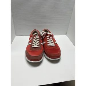 Vionic Nana Satin Suede Red White‎ Tennis Shoe Lace Up Sneakers Orthopedic thumbnail 3