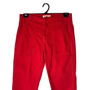 AMO Easy‎ Army Trouser Women 29 Red Raw Hem Patch Pocket Straight Leg Preppy thumbnail 4