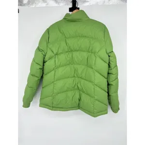 LL Bean Jacket Womens Medium Green Goose Down Puffer Quilted Coat Insulated‎ thumbnail 4