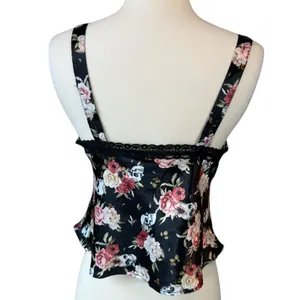 Hot Topic Skull & Flowers Satin & Lace Strappy Tank Top thumbnail 8