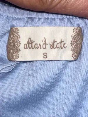 Altar'd State Light Blue Tiered Mini Dress Textured Tie Strap Sundress Size S thumbnail 6