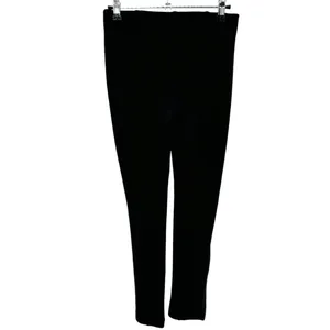ZARA W&B Collection Black Pull On Ponte Pants Leggings Faux‎ Leather Suede Small thumbnail 2