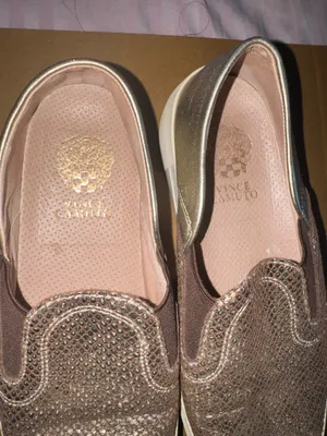 Vince Camuto Women's Gold Metallic Snakeskin Slip-On Sneakers size 7 thumbnail 3