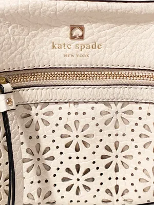 Kate Spade Cream Leather Laser-Cut Floral Design Crossbody Bag thumbnail 2