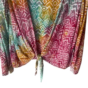 Santiki‎ Women's One Size Rainbow Tropical Vacation Cover Up Beach Front Tie Top thumbnail 3