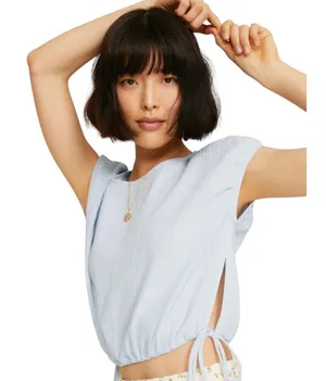 Sky Blue Women's Crop Top thumbnail 1