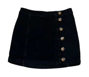 Free People Women's Black Button-Up Mini Skirt Size 6 Casual Party thumbnail 1