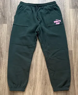 White Fox Green Sweatpants with Pink Logo Jogger thumbnail 1
