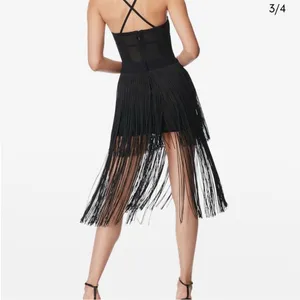 Women’s New Herve Leger x Forever 21 Transparent Black Bustier Fringe Bustier Ba thumbnail 2