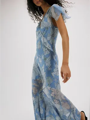 NWT Free People Moonlight Maxi Dress - blissful blue - size 6 thumbnail 3