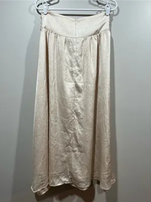 Gloeria Soft Cream Maxi Skirt with Waist Tie Size Small thumbnail 4