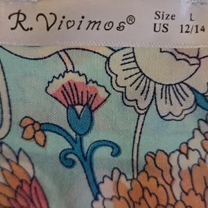 R.Vivimos Long Sleeve Floral Boho Dress Sz. L thumbnail 11
