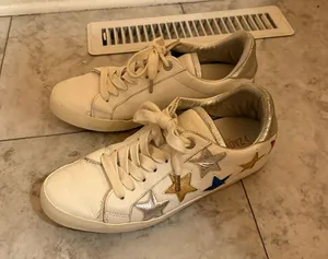 Zadig & Voltaire white leather multicolored star sneakers thumbnail 2