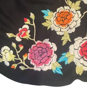 Johnny Was Embroidered Floral Black 100% Cotton Tunic Dress Scoop Neck Large thumbnail 6
