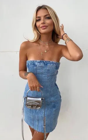 ZARA Mini Denim Dress Bandau Sleevless Blogger Casual Summer thumbnail 5