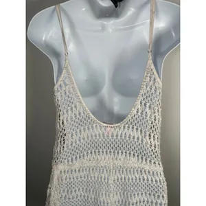 Victorias Secret Womens Medium Beach Cover Up Romper‎ Crochet Lace One Piece thumbnail 2