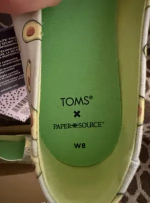 TOMS Alpargata Avocadoes Size 8 Slip On Casual Vegan Canvas Limited Edition thumbnail 4