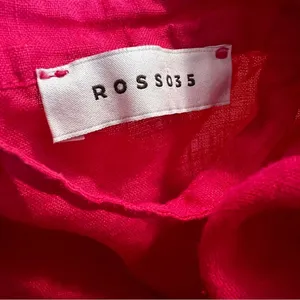 Rosso35 100% Linen Belted Midi Shirt Dress Fuchsia Pink Italy US 14 thumbnail 7