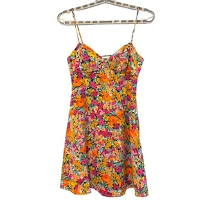 For Love &‎ Lemons Mini Dress Multicolor Floral New Lace Up Back Women Small thumbnail 5