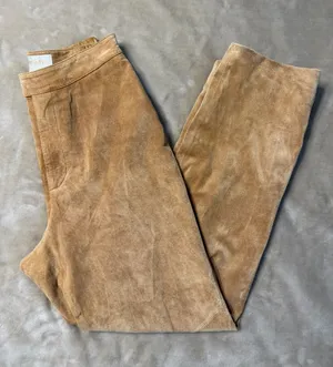 Margaret Godfrey Vintage Leather Suede Tan Pants - Size 4 thumbnail 1