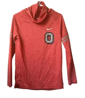 Women's Nike Ohio State Buckeyes Cowl Neck Long Sleeve Pullover Sweatshirt XS thumbnail 1