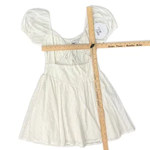Princess Polly White Caria Puff Short Sleeve Cut Out Mini Dress size 0 NEW Tags thumbnail 3