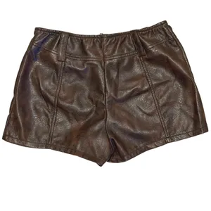 NWT BEAUDRM Brown PU Leather Low Rise Micro Mini Shorts Y2K Party Small thumbnail 5