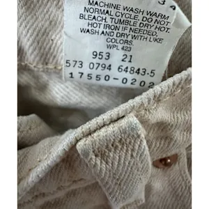 Vintage Levis 550‎ Jeans Womens 7 Med Relaxed Fit Tapered Leg Cream Made In USA thumbnail 5