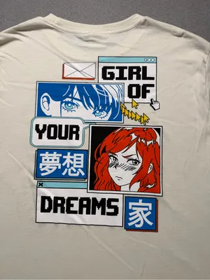 Skinnydip London Women’s XXL Anime Graphic T-Shirt Cream Girl of Your Dreams thumbnail 4