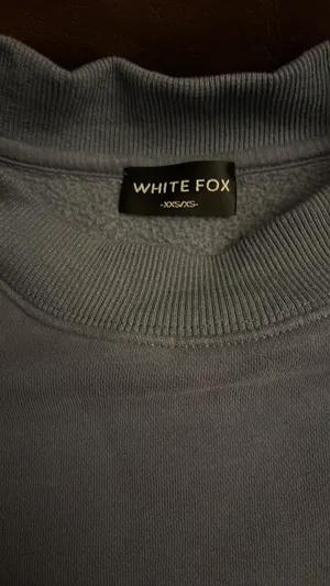 White Fox Sweatshirt Boutique Crewneck Blue thumbnail 2