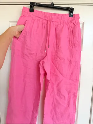Athleta Retreat Linen High Rise Wide Leg Pants Relaxed Fit M thumbnail 4