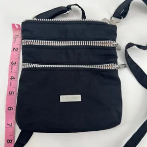 Baggallini Crossbody Bag Womens Small Black Triple Zip Nylon Travel Utility thumbnail 4