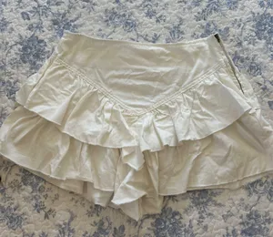 Francesca's Denim Ruffle Skirt thumbnail 1