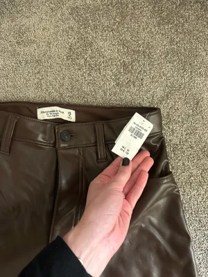 Abercrombie & Fitch 90’s Straight Ultra High Rise Leather Pants thumbnail 2