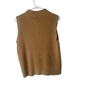 Designers Studio Vintage‎ Size Small Western Leather Tan Cable Knit Vest thumbnail 6