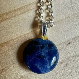 Deep Blue Sodalite Pendant Necklace Blue thumbnail 5