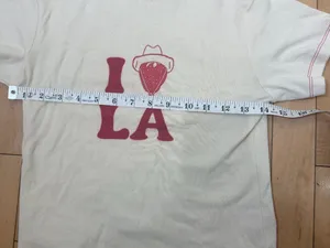 Fruit Face Boutique I Heart LA Strawberry Cowboy Graphic Tee T Shirt Size Small thumbnail 4
