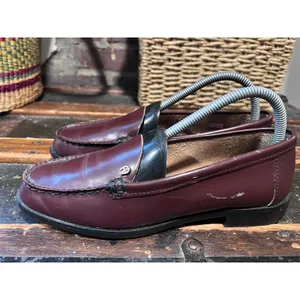 Etienne Aigner Oxblood Red Leather Loafers Dark Academia Vintage 90s Size 8 thumbnail 7