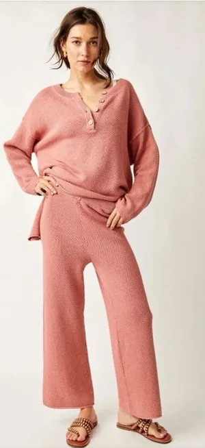 Free People Hailee Sweater Set - Soft Heather pink S thumbnail 1