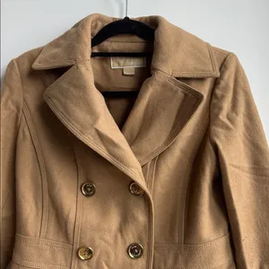 Michael Kors Camel Double-Breasted Pea Coat Size 4 thumbnail 4