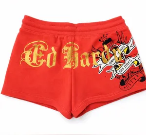 Ed Hardy Orange Shorts with Gold Graphic Small thumbnail 1