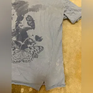 Aerie Butterfly Graphic Tee Women’s medium Y2K Distressed Grunge T-Shirt thumbnail 7