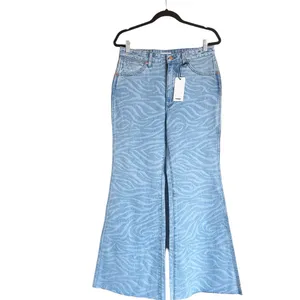 Nwt Wrangler Women'S Meow Laser Tiger Print Wanderer Flare Jeans 32x32 thumbnail 7