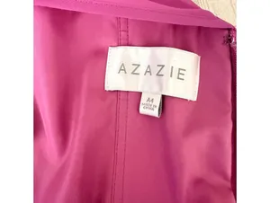 Azazie Women A4 Magenta Pleated Chiffon Fit Flare Formal Dress thumbnail 5