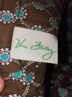 Vera Bradley Totally Turquoise Teal & Brown Tote Bag Shoulder Bag thumbnail 11