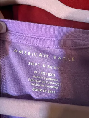 American Eagle Purple Soft & Sexy Top V Neck thumbnail 3