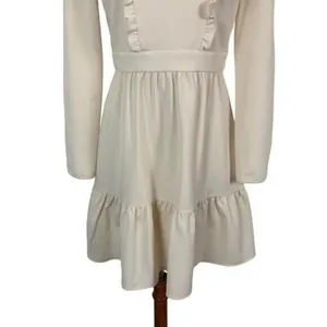 Gal Meets Glam Hayley Dress 4 Ivory Long Sleeve Back Zip Romantic‎ Chic thumbnail 4