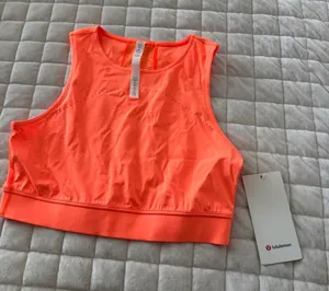 Lululemon Hotty Hot Cropped Tank Highlight Orange thumbnail 1