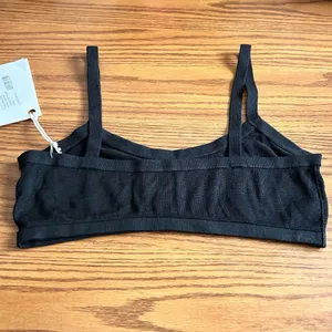 KHAITE Vara Bralette Black 100% Silk Knit Size Large NWT FLAWED** thumbnail 2